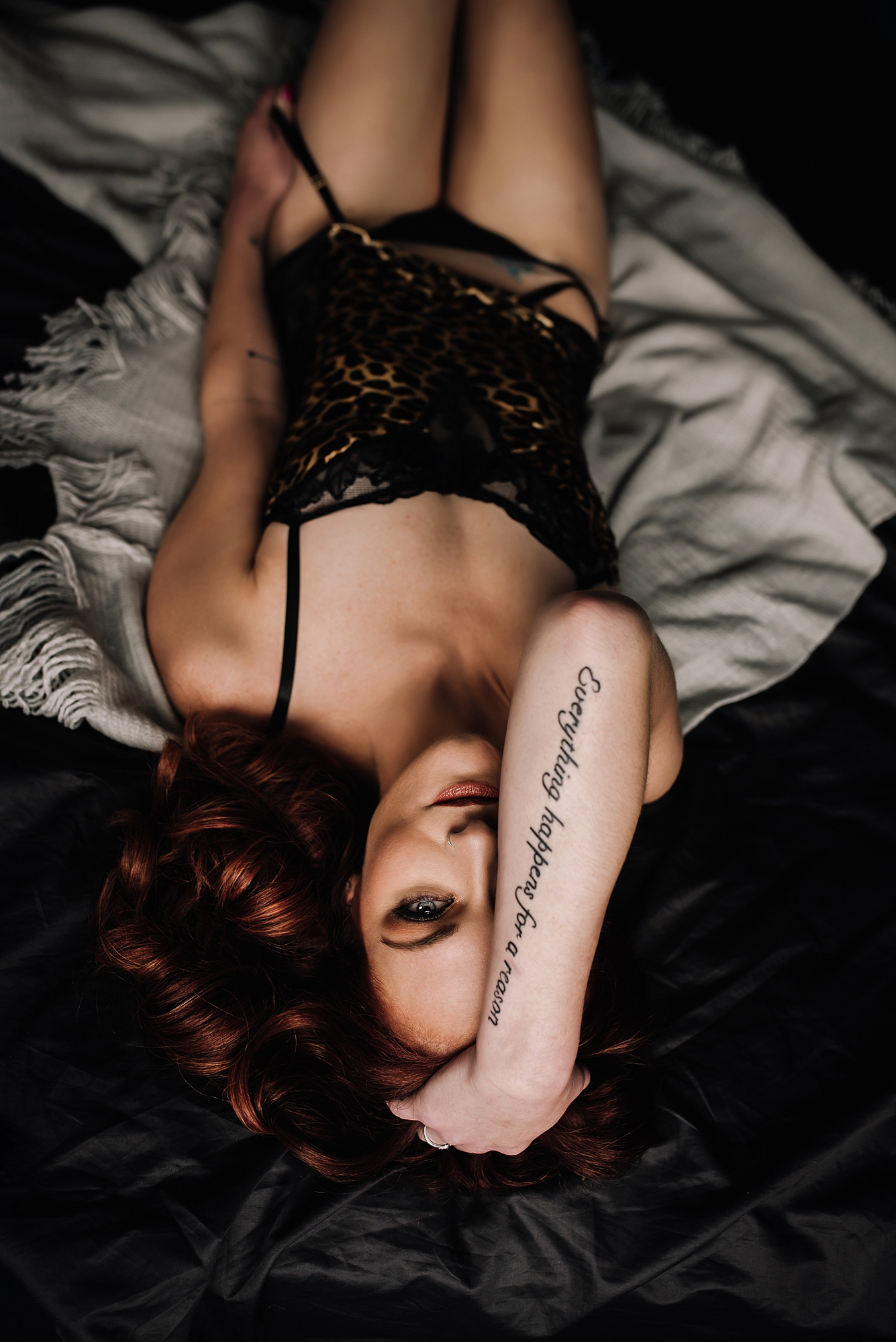 Boudoir with a tattooed redhead